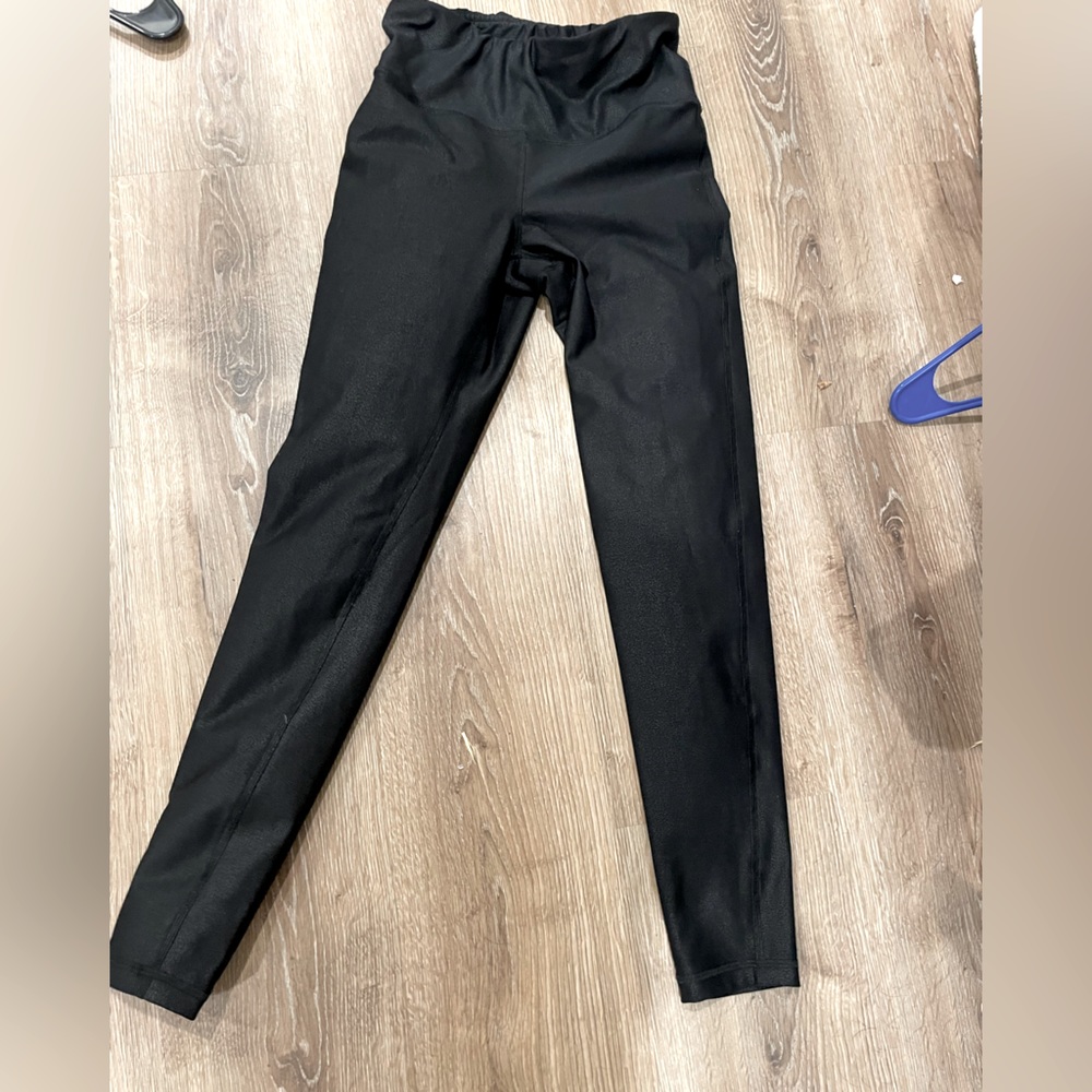 Polyester spandex leggings.